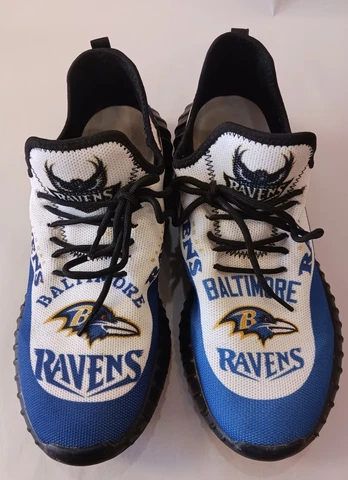Baltimore Ravens NFL Pattern Slip On Boat/Pool Rubber Bottom Tie Shoe Cover