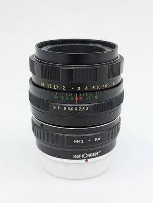 Helios 44 2  58mm f2 + K&F Concept M42 to FX Fujifilm Converter - Image 1 of 4
