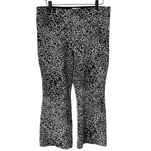 Anthropologie Maeve The Margot Kick-Flare Crop Pants Size Medium Floral Knit - Picture 1 of 9