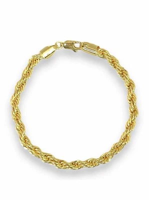 Pulsera Cuerda Llena Oro 14K - Mujer/Hombre - 5mm - Duradera - Joyería Regalo Foto 1 de 2