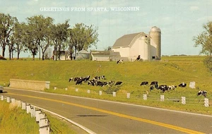 Postcard WI: Greetings from Sparta, Wisconsin, Rural Scene, Unposted - Picture 1 of 2