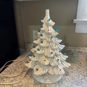 Vintage 16” Ceramic Christmas Tree With Lights - Picture 1 of 5