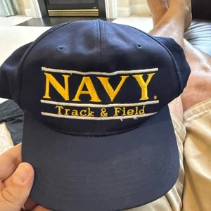 UNITED STATES NAVY Track & field "The Game" Split Bar Vintage Snapback Hat - Picture 1 of 8