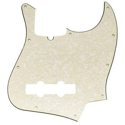 Musiclily Pro Aged White Pearl 10 Hole Modern Pickguard for 4 String Jazz Bass