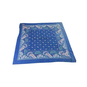 Bufanda chal vintage - verde azul - diseño floral 31" - Les Olivades algunas manchas - Imagen 1 de 4