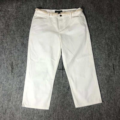 Lauren by Ralph Lauren pants women Size 8 White Green Tag amazing elegant - Image 1 of 4