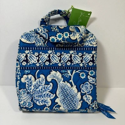 Vera Bradley Tech Organizer Case Blue Lagoon Blue White Floral Paisley Retired - Image 1 of 4