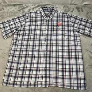 GameGuard Shirt Mens 2XL Blue Plaid Short Sleeve Button Down Luckenbach Texas - Picture 1 of 17