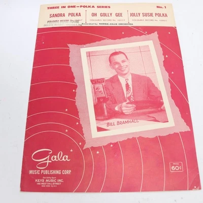 Partituras de acordeão para piano 3 em um Polkas Sandra Oh Golly Gee Jolly Susie 1951 - Imagem 1 de 4