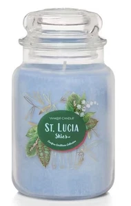 "St. Lucia Skies" 22oz. Yankee Candle Scented Jar Candle Caribbean Collection - Picture 1 of 9