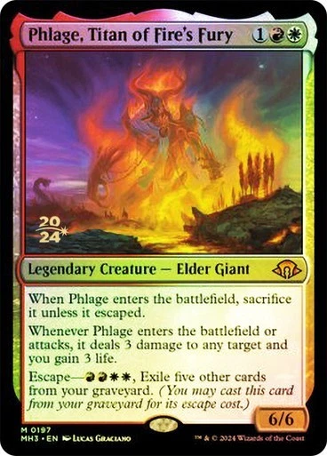 NM Prerelease Foil Phlage, Titan of Fire's Fury, MTG, Modern Horizons 3, 197 - Image 1 of 1