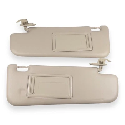 2012-2017 Fiat 500 Driver & Passenger Sun Visor Pair Set Tan Cream Vinyl - Image 1 of 4