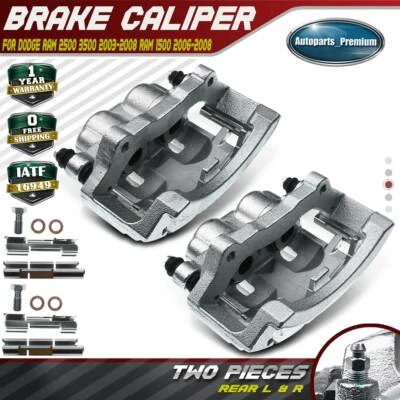 Par de pinzas de freno traseras con soporte para Dodge Ram 1500 06-08 Ram 2500 3500 03-08 Foto 1 de 4