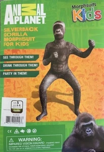Kids Animal Planet Silverback Gorilla Fancy Dress Morph Costume. Small 6-8yrs - Picture 1 of 5