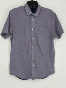 Good Man Red White Blue Printed Short Sleeve Button Down Shirt Men's Size Large - Picture 1 of 6