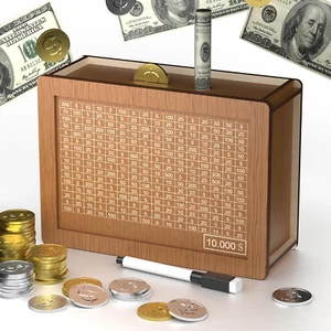 10000 Savings Challenge Box, Cashbox Kakeibo Money Saving Box, Money Vault Savin - Picture 1 of 6