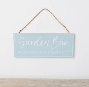 Garden Bar Where Every Hour Is Happy Hour Wooden Hanging Sign 25cm - Picture 1 of 1