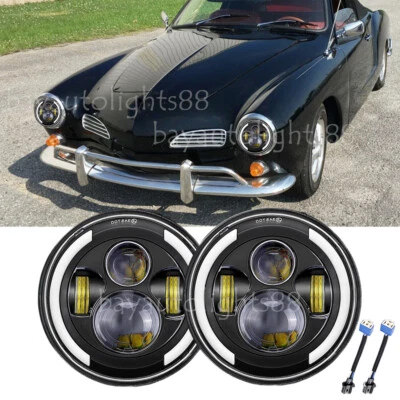 Faros LED DRL de haz alto/bajo 2 piezas aptos para VW Karmann Ghia 1957-1974 Foto 1 de 4