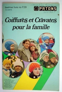 LIVRE DE PATONS No.F29, COIFFURES ET CRAVATES POUR LA FAMILLE ***** FRENCH BOOK - Imagen 1 de 4
