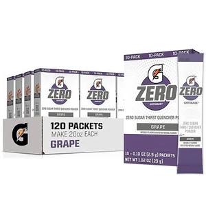 Gatorade Electrolytes Zero Sugar Sports Water Powder, Grape (120 Packets) - Picture 1 of 6