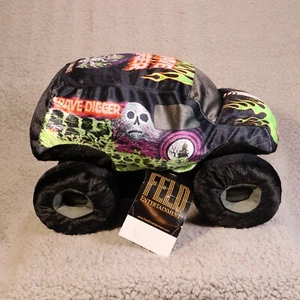 Almohada de peluche Monster Jam Grave Digger Buddy - Súper suave fieltro y2k Ent - Imagen 1 de 7