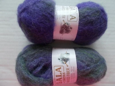 Hilos Gala Mezcla Fibra Hilo Cepillado, Morado/Gris Carbón, Lote de 2 Foto 1 de 2