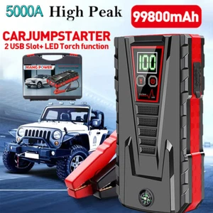 99800mAh KFZ Auto Starthilfe Jump Starter Ladegerät Booster Powerbank mit Etui - Afbeelding 1 van 21
