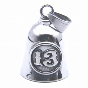 Biker Bell Glocke Metall Anhänger Motorrad Nummer 13 Glücksbringer MC - Bild 1 von 1