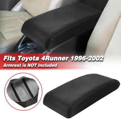 Ajuste 1996-2002 Toyota 4Runner Consola central Tapa Apoyabrazos Cuero Cubierta Borde Negro Foto 1 de 4