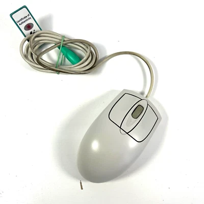 Vintage Logitech M-S61 Mouse Gray Wired PS/2 Ergonomic 2-Button Scroll Wheel - Bild 1 von 4