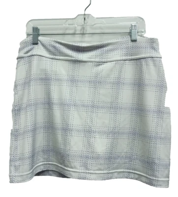 Under Armour Womens Golf Tennis Skort Medium White Purple Plaid Pull On Active — 第 1/4 张图片