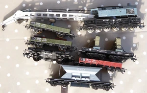 Fleischmann 5597 H0 Krupp Ardelt 90 to Kranzug 7-teilig der DB Epoche 3 gut - Bild 1 von 7
