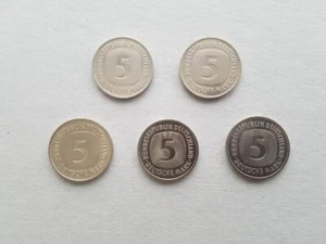 5 DM Jahrgang 1994 im Satz ADFGJ - Bild 1 von 2