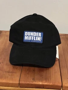 Dunder Mifflin Paper Company Inc Adjustable Hat Black with Blue/White Patch - Picture 1 of 3