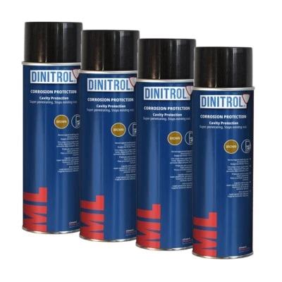 DINITROL ML PENETRATOR WAX BROWN 4x 500ml AEROSOL SPRAY CANS
