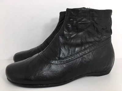 WOLKY черной кожи молнии Brogue скрытый на танкетке ботинок ботинки Туфли размер 37/6 - Изображение 1 из 4