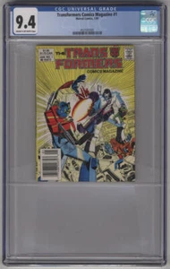 Revista de cómics Transformers #1 CGC 9,4 páginas Cr/OW bajo censo 1987 Marvel - Imagen 1 de 2
