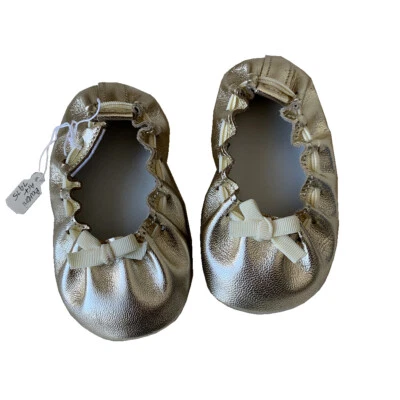 Zapatillas Baroni Firenze Bebé Talla 6M Dorado Cuero Flexible Crema Arco Bambino Foto 1 de 4