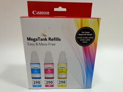 Botella de tinta Canon GI-290 color cian/magenta/amarillo paquete de 3 nueva sellada Foto 1 de 4