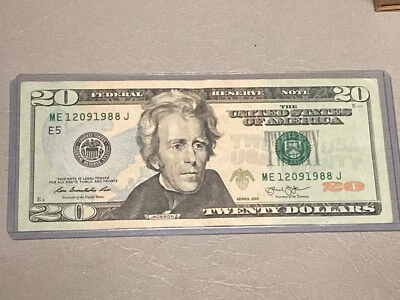 Dec. 9, 1988 Birthday/Anniversary 2013 $20 Twenty Dollar Bill Note ME 12091988 J - Image 1 of 4