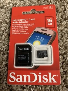 SanDisk 16GB Class 4 MicroSDHC Memory Card - SDSDQM016GB35A - Picture 1 of 5
