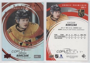 2022 Upper Deck Trilogy Premieres Red /49 Kaedan Korczak Level 3 #227 Rookie RC