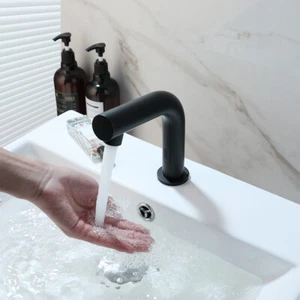 Grifo mezclador lavabo manos libres sin contacto sensor automático mate baño 6,8" - Imagen 1 de 14