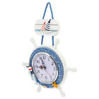  Rudder Wall Clock Mediterranean Art Steering Wheel Sailboat Ornament Mute