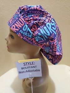 OR Nurse NC Bouffant Women's Surgical Scrub Hat/Cap Handmade