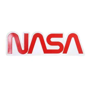 NASA Worm Logo Embossed & Shaped Metal Sign - Picture 1 of 6