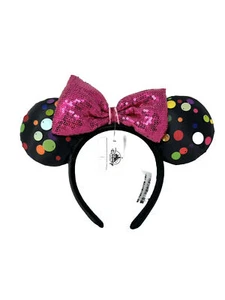 Disney Parks 2019 Rock The Dots Multi Colored Polka Dot Minnie Ears Headband NEW - Picture 1 of 3