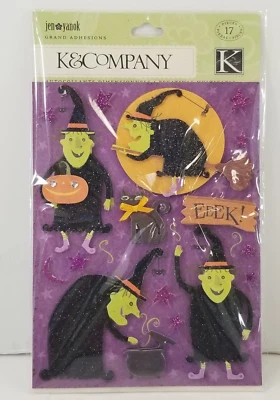 Pegatinas de bruja de Halloween de K&Company de Jen Yanok brillo dimensional Foto 1 de 4
