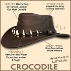 【oZtrALa】Chapeau CUIR australien bande de dents crocodile cow-boy DUNDEE homme AUSTRALIEN
