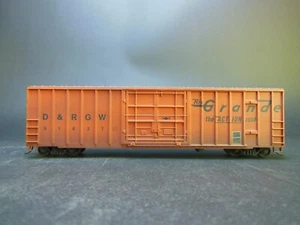 HO SCALE D&RGW 61637 RIO GRANDE 50' EXTERNAL POST CAR WEATHERED - Picture 1 of 3